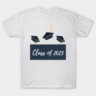 Class Of 2023. Navy, Gold and White Graduation 2022 Design. T-Shirt